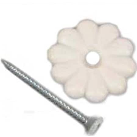 Us Hardware United States Hardware D-138C White Rosette Button With Screw 6440879